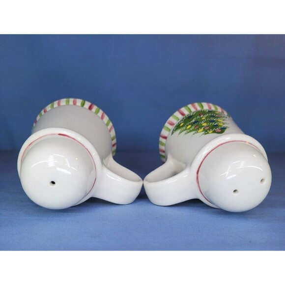 Christmas Salt & Pepper Shakers Hand Painted & made by Laurie Gates LA Pottery - Picture 7 of 8